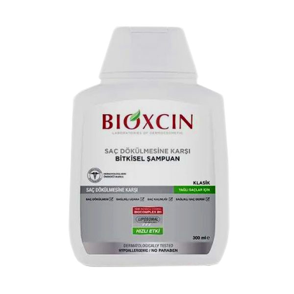 شامپو ضد ریزش بیوکسین کلاسیک مخصوص موهای چرب 300 میل - BIOXCIN