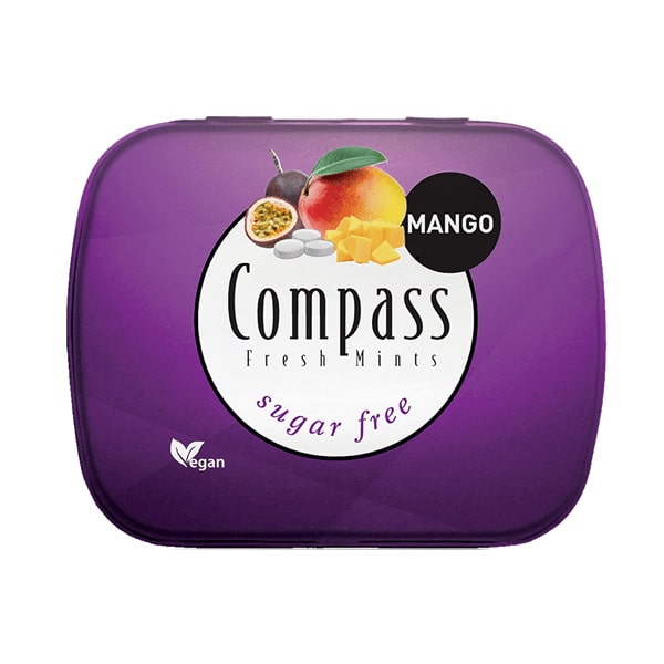 قرص خوشبو کننده دهان کامپس انبه نعنا پشن فروت بدون شکر - Compass Mango