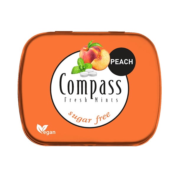 قرص خوشبو کننده دهان کامپس با طعم هلو بدون شکر - Compass PEACH