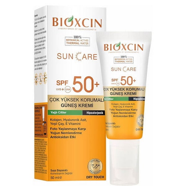 کرم ضد آفتاب رنگی بیوکسین +SPF50 مناسب پوست چرب 50 میل